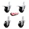 Service Caster 3 Inch Hard Rubber Swivel 7/8 Inch Square Stem Caster Total Lock Brakes, 2PK SCC-SQTTL20S314-HRS-78-2-S-2 - alternate 2